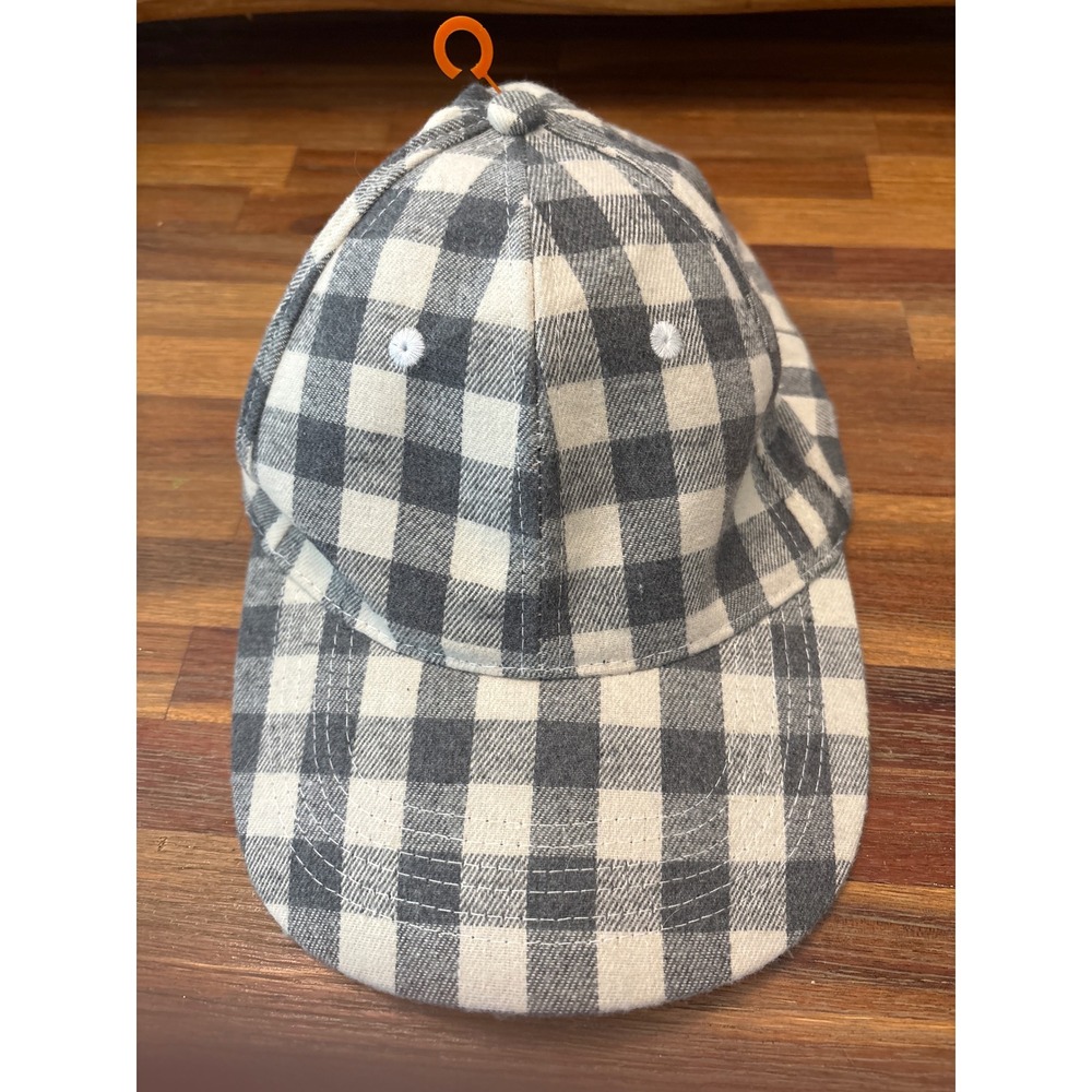 Cocus Pocus Baseball Cap Womens OS Grey White Gingham Plaid Like New Adjustable